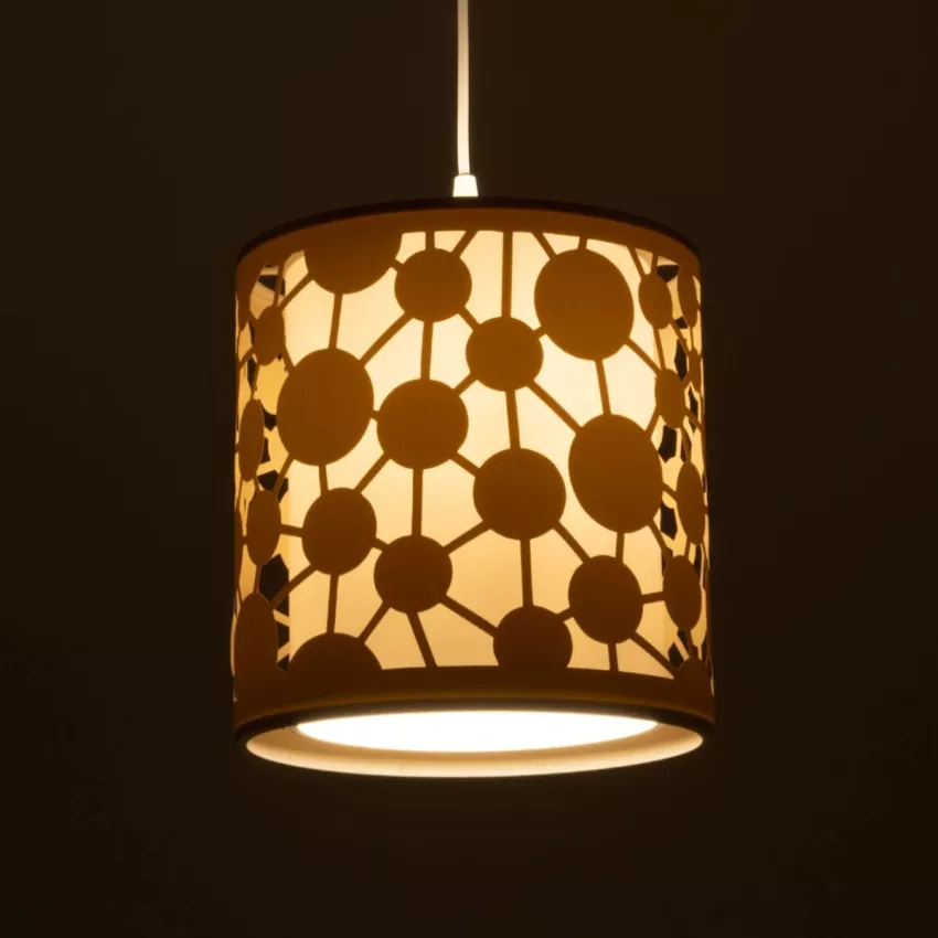 PETAL  Μοντέρνο Κρεμαστό Φωτιστικό Καπέλο Μονόφωτο 1 x E27 IP20 Μπεζ Πλαστικό - Μ23.5 x Π23.5 x Υ76cm