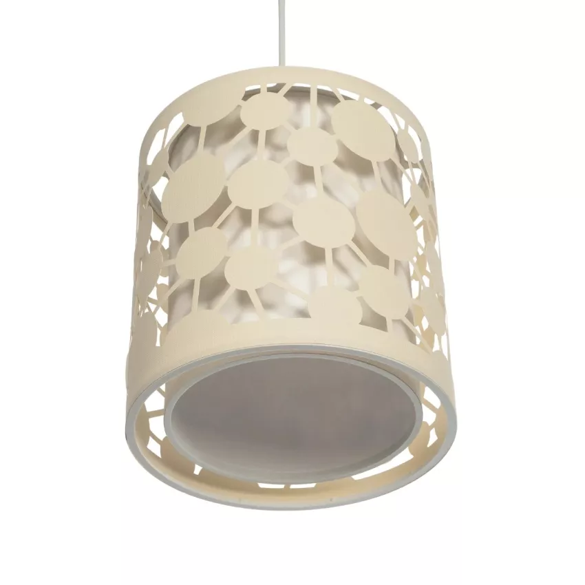 PETAL  Μοντέρνο Κρεμαστό Φωτιστικό Καπέλο Μονόφωτο 1 x E27 IP20 Μπεζ Πλαστικό - Μ23.5 x Π23.5 x Υ76cm