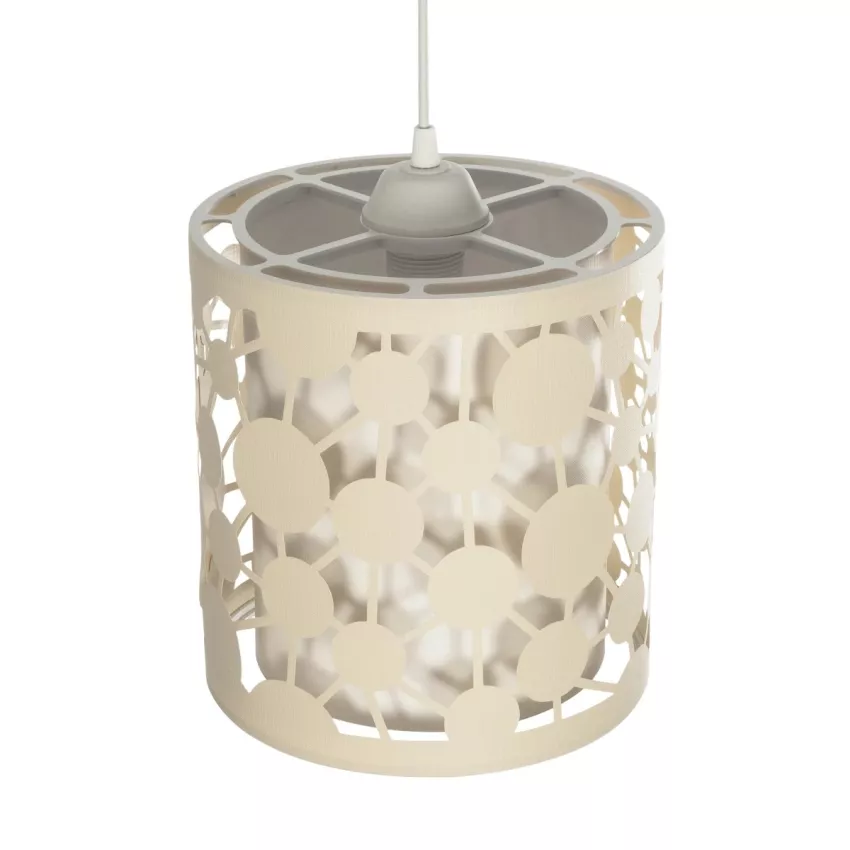 PETAL  Μοντέρνο Κρεμαστό Φωτιστικό Καπέλο Μονόφωτο 1 x E27 IP20 Μπεζ Πλαστικό - Μ23.5 x Π23.5 x Υ76cm