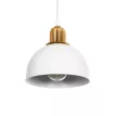 ΗUT  Μοντέρνο Κρεμαστό Φωτιστικό Καμπάνα Μονόφωτο 1 x E27 IP20 Λευκό με Χρυσό Πλαστικό - Μ17.5 x Π17.5 x Υ80cm
