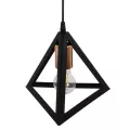 GLOBOSTAR® TRIANGLE  Μοντέρνο Κρεμαστό Φωτιστικό Οροφής με Ντουί 1 x E27 AC 220-240V IP20 - Μάυρο & Χάλκινο - Μ24 x Π24 x Υ22cm