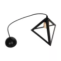 GLOBOSTAR® TRIANGLE  Μοντέρνο Κρεμαστό Φωτιστικό Οροφής με Ντουί 1 x E27 AC 220-240V IP20 - Μάυρο & Χάλκινο - Μ24 x Π24 x Υ22cm