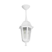 VITRO  Vintage Κρεμαστό Φωτιστικό Φαναράκι Μονόφωτο 1 x E27 IP44 Λευκό Πλαστικό Σώμα - Μ16 x Π16 x Υ48cm