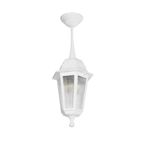 VITRO  Vintage Κρεμαστό Φωτιστικό Φαναράκι Μονόφωτο 1 x E27 IP44 Λευκό Πλαστικό Σώμα - Μ16 x Π16 x Υ48cm