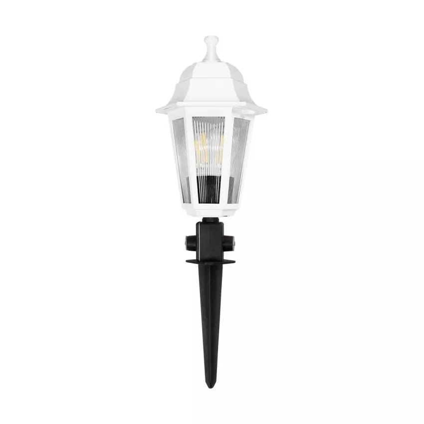 VITRO  Vintage Καρφωτό Φωτιστικό Φαναράκι Μονόφωτο 1 x E27 IP44 Λευκό Πλαστικό Σώμα - Μ16 x Π16 x Υ51cm