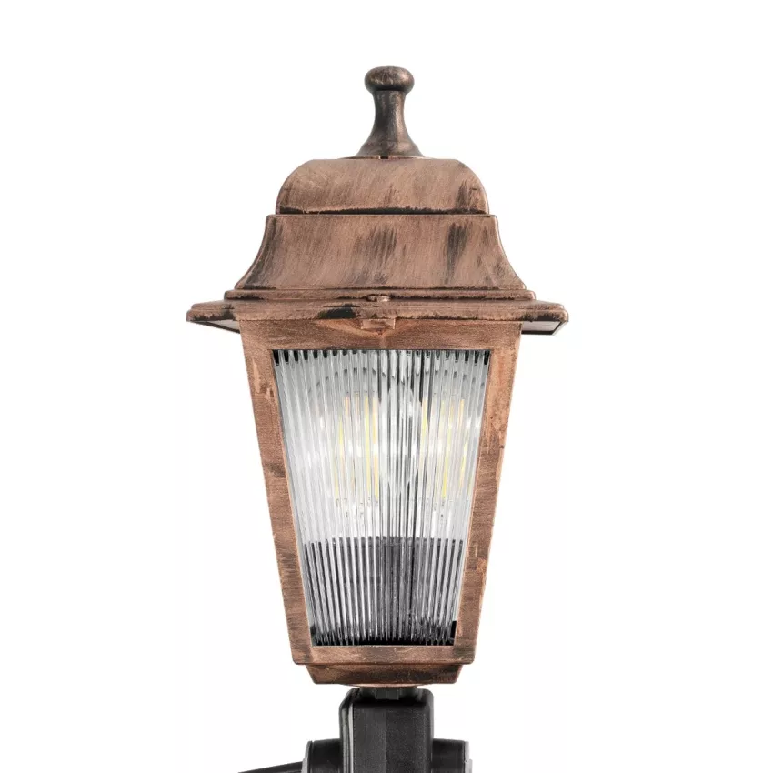 SOLME  Vintage Καρφωτό Φωτιστικό Φαναράκι Μονόφωτο 1 x E27 IP44 Χάλκινο Πλαστικό Σώμα - Μ15 x Π15 x Υ50cm