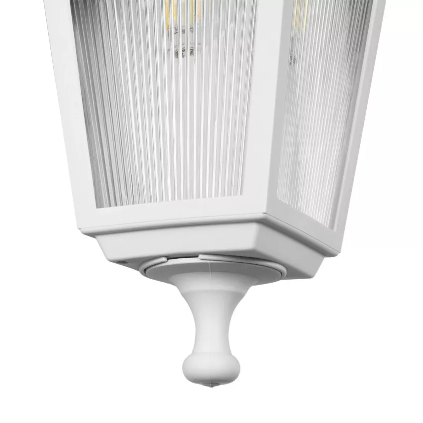 SOLME  Vintage Επιτοίχιο Φωτιστικό Φαναράκι Μονόφωτο 1 x E27 IP44 Λευκό Πλαστικό Σώμα - Μ19 x Π15 x Υ35cm