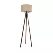 SAGA  Μοντέρνο Eπιδαπέδιο Φωτιστικό Μονόφωτο 1 x E27 IP20 Καρυδί Ξύλο με Mπεζ Ύφασμα - Μ38 x Π38 x Υ140cm
