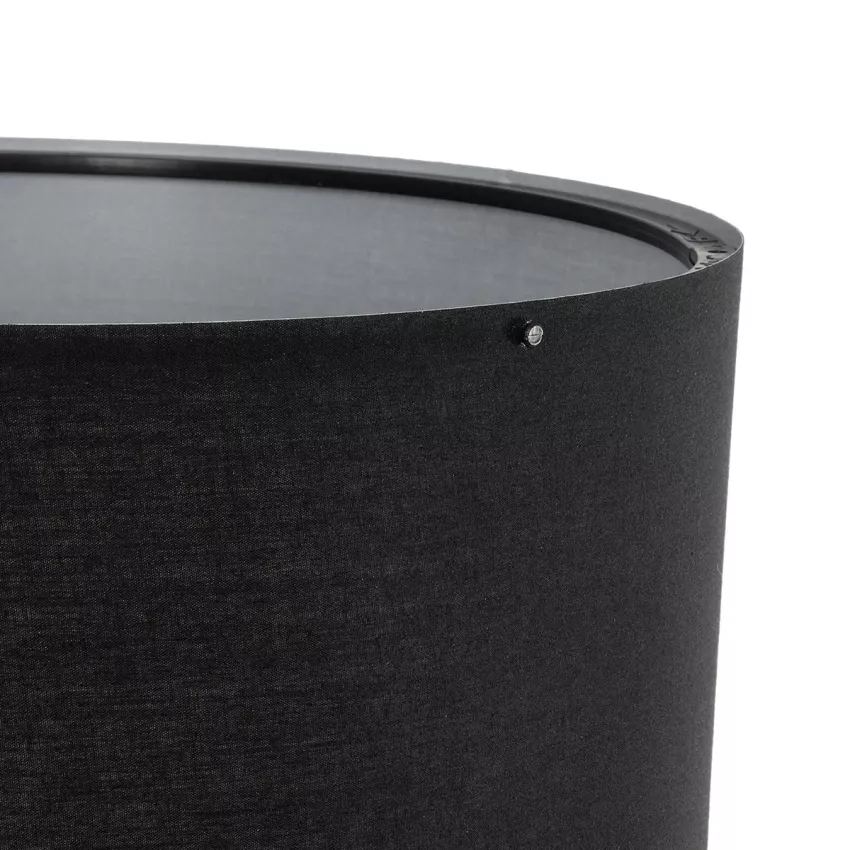 SAGA  Μοντέρνο Eπιδαπέδιο Φωτιστικό Μονόφωτο 1 x E27 IP20 Καφέ Ξύλο με Μαύρο Ύφασμα - Μ38 x Π38 x Υ140cm