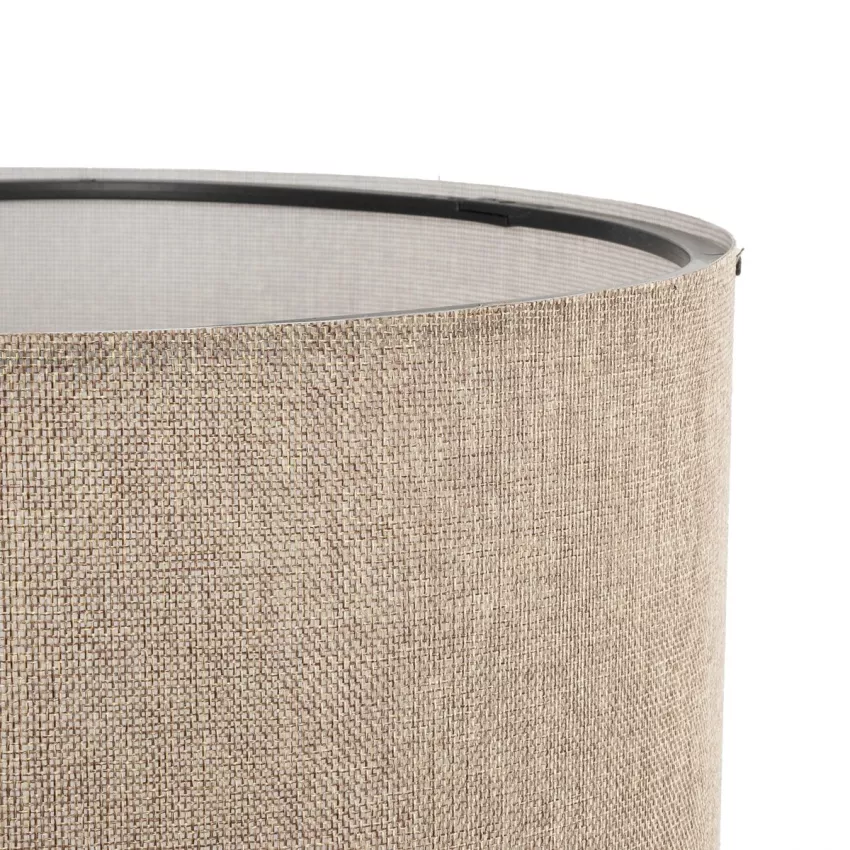 SAGA  Μοντέρνο Eπιδαπέδιο Φωτιστικό Μονόφωτο 1 x E27 IP20 Καρυδί Ξύλο με Μπεζ Ύφασμα - Μ38 x Π38 x Υ140cm