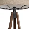 SAGA  Μοντέρνο Eπιδαπέδιο Φωτιστικό Μονόφωτο 1 x E27 IP20 Καρυδί Ξύλο με Μπεζ Ύφασμα - Μ38 x Π38 x Υ140cm