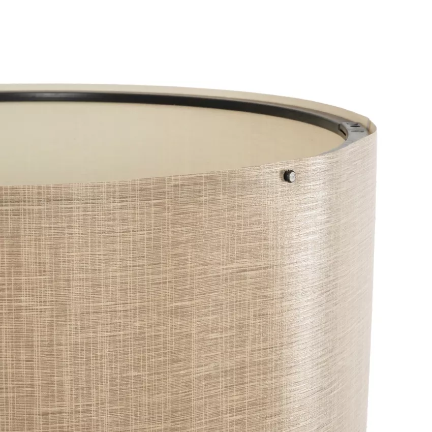 SAGA  Μοντέρνο Eπιδαπέδιο Φωτιστικό Μονόφωτο 1 x E27 IP20 Καρυδί Ξύλο με Μπεζ Ύφασμα - Μ38 x Π38 x Υ140cm