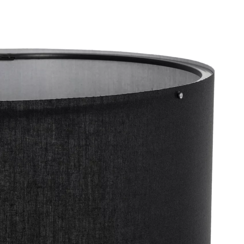 SAGA  Μοντέρνο Eπιδαπέδιο Φωτιστικό Μονόφωτο 1 x E27 IP20 Μπεζ Ξύλο με Μαύρο Ύφασμα - Μ38 x Π38 x Υ140cm