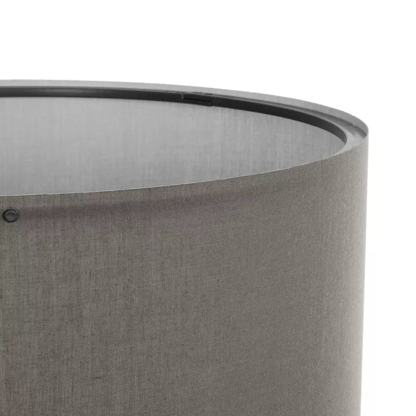 SAGA  Μοντέρνο Eπιδαπέδιο Φωτιστικό Μονόφωτο 1 x E27 IP20 Μπεζ Ξύλο με Γκρι Ύφασμα - Μ38 x Π38 x Υ140cm