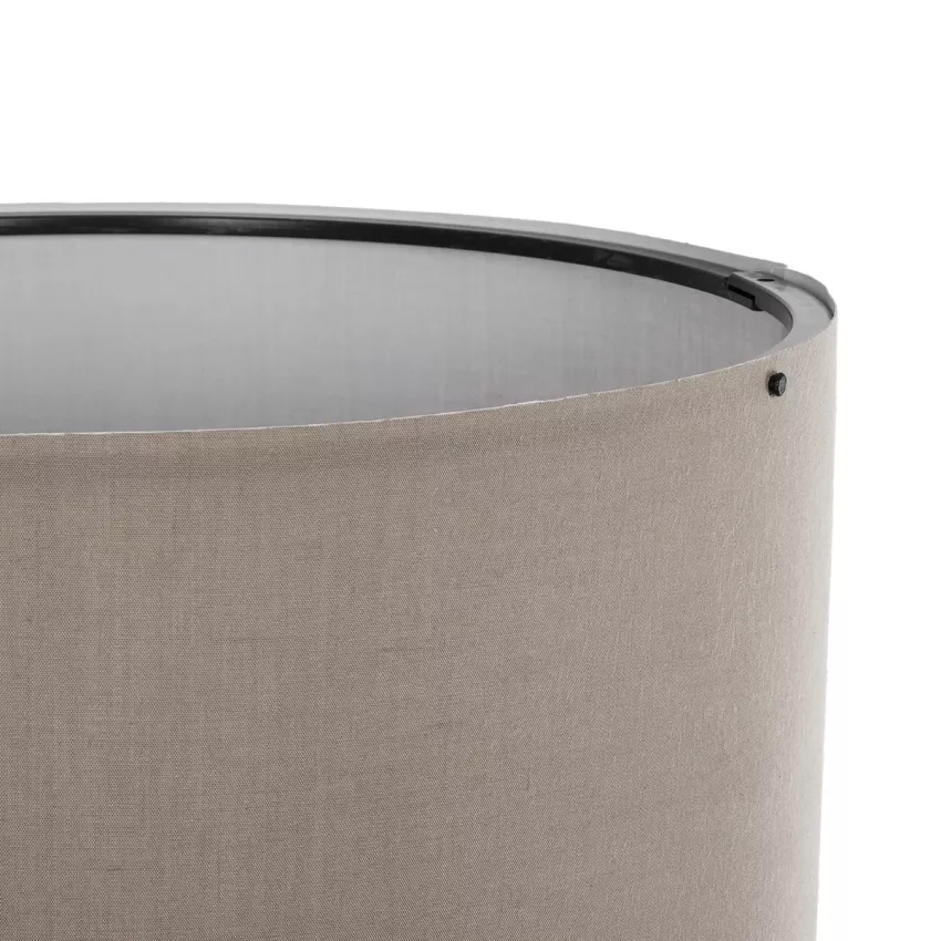 SAGA  Μοντέρνο Eπιδαπέδιο Φωτιστικό Μονόφωτο 1 x E27 IP20 Μπεζ Ξύλο με Γκρι Ύφασμα - Μ38 x Π38 x Υ140cm