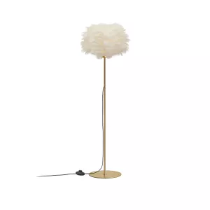 ALES  Μοντέρνο Φωτιστικό Δαπέδου  Μονόφωτο 1 x E27 AC 220-240V IP20 Μπεζ & Χρυσό - Μ40 x Π40 x Υ150cm