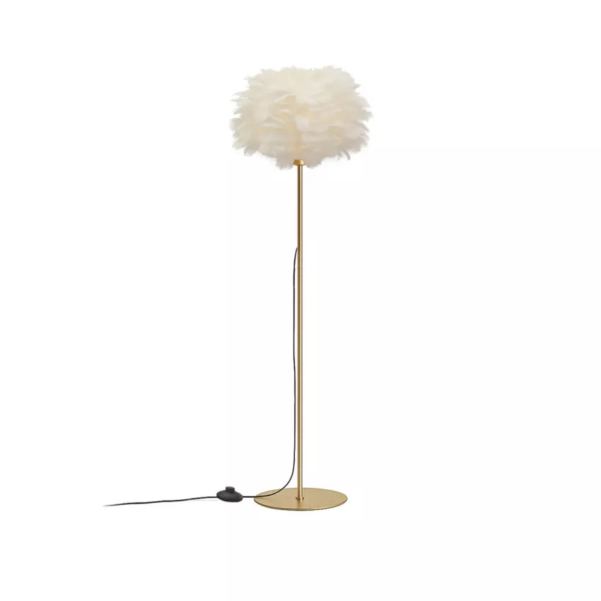 ALES  Μοντέρνο Φωτιστικό Δαπέδου  Μονόφωτο 1 x E27 AC 220-240V IP20 Μπεζ & Χρυσό - Μ40 x Π40 x Υ150cm