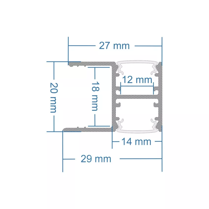 GLOBOSTAR® ALP-R-SHELF DODA Χωνευτό Προφίλ Αλουμινίου Ειδικό για Φωτισμό Ραφιού 18mm με Λευκό Γαλακτερό Πατητό Κάλυμμα για Ταινίες LED IP20 - Ασημί & Λευκό - Μ100 x Π1.5 x Υ2cm GLOBOSTAR® ALP-R-SHELF DODA Χωνευτό Προφίλ Αλουμινίου Ειδικό για Φωτισμό Ραφιού 18mm με Λευκό Γαλακτερό Πατητό Κάλυμμα για Ταινίες LED IP20 - Ασημί & Λευκό - Μ100 x Π1.5 x Υ2cm