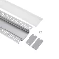 GLOBOSTAR® ALP-PLASTERIN GYPSO  Χωνευτό Προφίλ Αλουμινίου Ειδικό για Γυψοσανίδα με Λευκό Γαλακτερό Πατητό Κάλυμμα για Ταινίες LED IP20 - Ασημί & Λευκό - Μ100 x Π7.8 x Υ1.4cm