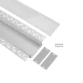 GLOBOSTAR® ALP-PLASTERIN GYPSO  Χωνευτό Προφίλ Αλουμινίου Ειδικό για Γυψοσανίδα με Λευκό Γαλακτερό Πατητό Κάλυμμα για Ταινίες LED IP20 - Ασημί & Λευκό - Μ100 x Π8.8 x Υ2cm