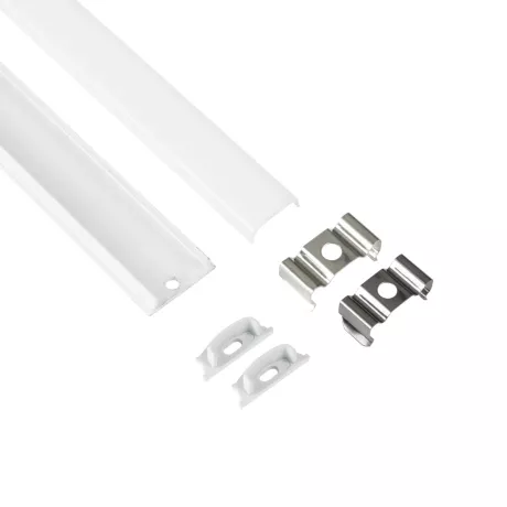 GLOBOSTAR® ALP-LINEAR CURBARIO  Επιφανειακό Εύκαμπτο Προφίλ Αλουμινίου με Λευκό Γαλακτερό Πατητό Κάλυμμα για Ταινίες LED IP20 - Λευκό - Μ100 x Π1.8 x Υ0.5cm