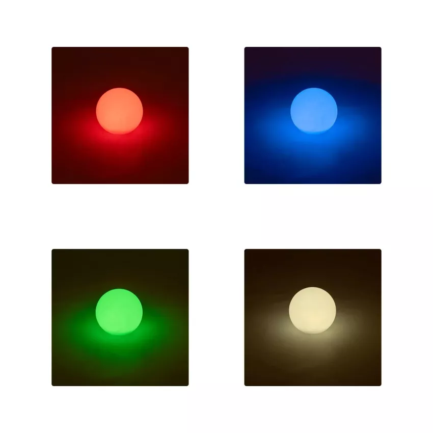 GLOBOSTAR® GARDENGLOW  Μοντέρνο Φωτιστικό Κήπου Μπάλα με IR Ασύρματο Χειριστήριο LED 3W 240lm 360° DC 5V με USB-C με Ενσωματωμένο Φωτοβολταϊκό Panel 6V 1W & Επαναφορτιζόμενη Μπαταρία Li-ion 3.7V 2x18650 1400mAh Αδιάβροχο IP54 Πολύχρωμο RGBW Dimmable -