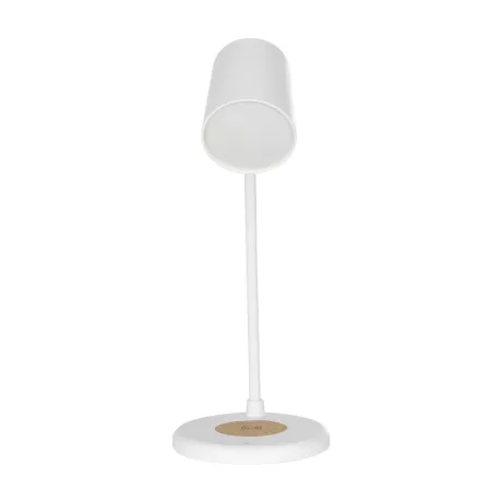 GLOBOSTAR® LUCORA  Μοντέρνο Επιτραπέζιο Φωτιστικό Γραφείου με Ασύρματη Φόρτιση 10W 2A & 4W Bluetooth Ηχείο LED 3W 300lm 120° DC 5V με USB-C IP20 Ρυθμιζόμενο Λευκό CCT με Αφή 2700K/4500K/6000K Dimmable - Sanan SMD Chip - Λευκό - Μ12 x Π12 x Υ32cm