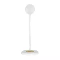 GLOBOSTAR® LUCORA  Μοντέρνο Επιτραπέζιο Φωτιστικό Γραφείου με Ασύρματη Φόρτιση 10W 2A & 4W Bluetooth Ηχείο LED 3W 300lm 120° DC 5V με USB-C IP20 Ρυθμιζόμενο Λευκό CCT με Αφή 2700K/4500K/6000K Dimmable - Sanan SMD Chip - Λευκό - Μ12 x Π12 x Υ32cm