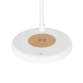 GLOBOSTAR® LUCORA  Μοντέρνο Επιτραπέζιο Φωτιστικό Γραφείου με Ασύρματη Φόρτιση 10W 2A & 4W Bluetooth Ηχείο LED 3W 300lm 120° DC 5V με USB-C IP20 Ρυθμιζόμενο Λευκό CCT με Αφή 2700K/4500K/6000K Dimmable - Sanan SMD Chip - Λευκό - Μ12 x Π12 x Υ32cm