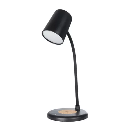 GLOBOSTAR® LUCORA  Μοντέρνο Επιτραπέζιο Φωτιστικό Γραφείου με Ασύρματη Φόρτιση 10W 2A & 4W Bluetooth Ηχείο LED 3W 300lm 120° DC 5V με USB-C IP20 Ρυθμιζόμενο Λευκό CCT με Αφή 2700K/4500K/6000K Dimmable - Sanan SMD Chip - Μαύρο - Μ12 x Π12 x Υ32cm