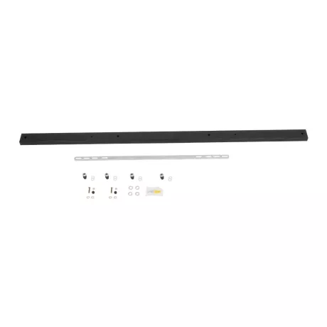 GLOBOSTAR® WALLBASE  Γραμμική Μεταλλική Ροζέτα για Κρέμαση 4 Φωτιστικών - Μαύρο - Μ120 x Π5 x Υ2cm