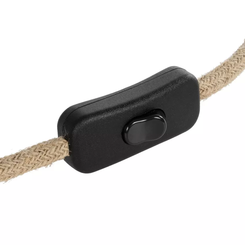 GLOBOSTAR® WHIP  Μοντέρνο DIY Φωτιστικό με Υφασμάτινο Καλώδιο, Ντουί 1 x E27, Διακόπτη On/Off & Πρίζα AC 220-240V IP20 - Μπεζ & Μαύρο - Μ140 x Π5.8 x Υ5.8cm