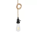 GLOBOSTAR® WHIP  Μοντέρνο DIY Φωτιστικό με Υφασμάτινο Καλώδιο, Ντουί 3 x E27, Διακόπτη On/Off & Πρίζα AC 220-240V IP20 - Μπεζ & Μαύρο - Μ650 x Π5.5 x Υ100cm