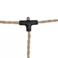 GLOBOSTAR® WHIP  Μοντέρνο DIY Φωτιστικό με Υφασμάτινο Καλώδιο, Ντουί 3 x E27, Διακόπτη On/Off & Πρίζα AC 220-240V IP20 - Μπεζ & Μαύρο - Μ650 x Π5.5 x Υ100cm