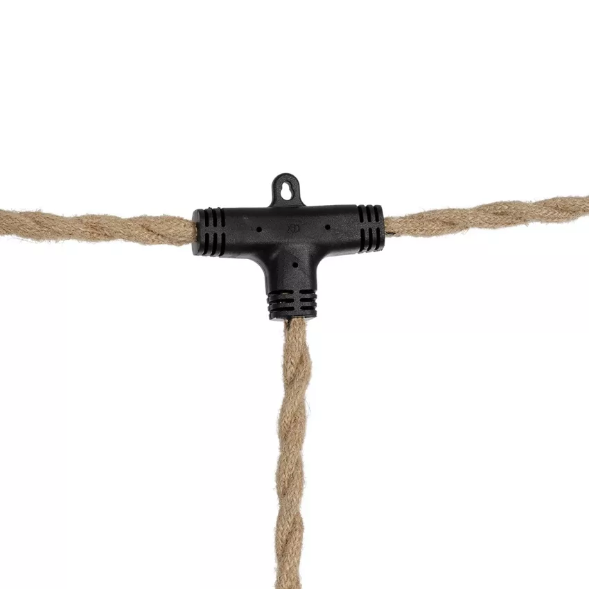GLOBOSTAR® WHIP  Μοντέρνο DIY Φωτιστικό με Υφασμάτινο Καλώδιο, Ντουί 3 x E27, Διακόπτη On/Off & Πρίζα AC 220-240V IP20 - Μπεζ & Μαύρο - Μ650 x Π5.5 x Υ100cm