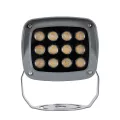 GLOBOSTAR® FLOODXENA  Προβολέας Σποτ Wall Washer LED 12W 1320lm 10° AC 220-240V Αδιάβροχο IP65 Θερμό Λευκό 2700K - Bridgelux SMD Chip - Γκρι Ανθρακί - Μ13.5 x Π11.5 x Υ15cm