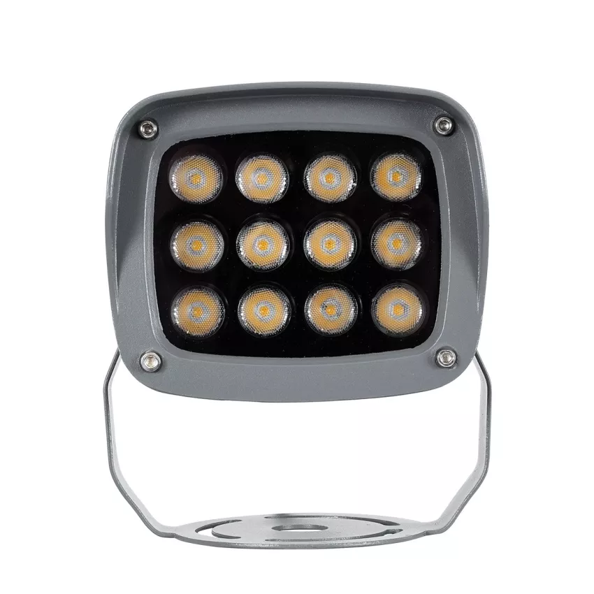 GLOBOSTAR® FLOODXENA  Προβολέας Σποτ Wall Washer LED 12W 1320lm 10° AC 220-240V Αδιάβροχο IP65 Θερμό Λευκό 2700K - Bridgelux SMD Chip - Γκρι Ανθρακί - Μ13.5 x Π11.5 x Υ15cm