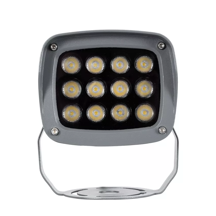 GLOBOSTAR® FLOODXENA  Προβολέας Σποτ Wall Washer LED 12W 1380lm 10° AC 220-240V Αδιάβροχο IP65 Φυσικό Λευκό 4500K - Bridgelux SMD Chip - Γκρι Ανθρακί Ματ - Μ13.5 x Π11.5 x Υ15cm