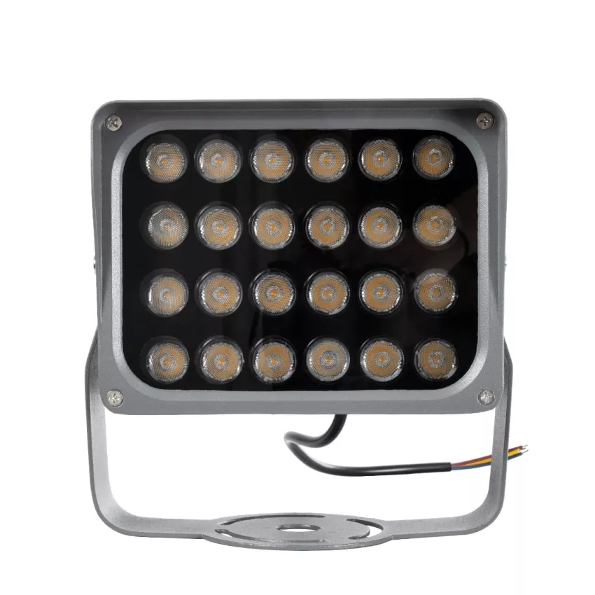 GLOBOSTAR® FLOODXENA  Προβολέας Σποτ Wall Washer LED 24W 2640lm 10° AC 220-240V Αδιάβροχο IP65 Θερμό Λευκό 2700K - Bridgelux SMD Chip - Γκρι Ανθρακί - Μ18 x Π13.5 x Υ18cm