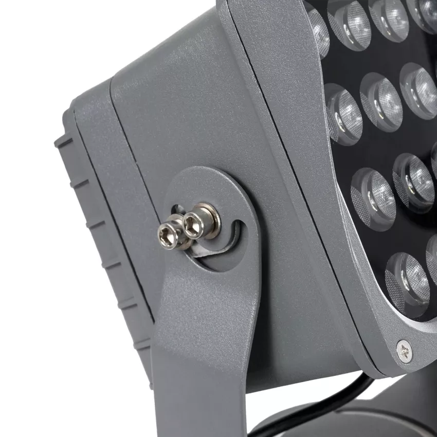 GLOBOSTAR® FLOODXENA  Προβολέας Σποτ Wall Washer LED 24W 2640lm 10° AC 220-240V Αδιάβροχο IP65 Θερμό Λευκό 2700K - Bridgelux SMD Chip - Γκρι Ανθρακί - Μ18 x Π13.5 x Υ18cm