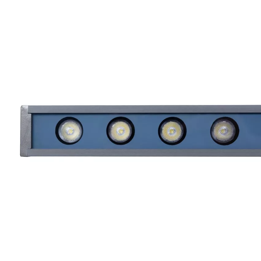 GLOBOSTAR® WASHERMARGO  Μπάρα Φωτισμού Wall Washer LED 24W 2880lm 30° DC 24V Αδιάβροχο IP66 Ψυχρό Λευκό 6000K Dimmable - Bridgelux SMD Chip - Γκρι Ανθρακί - Μ100 x Π8.5 x Υ4cm