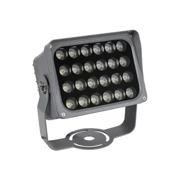 GLOBOSTAR® FLOODXENA  Προβολέας Σποτ Wall Washer LED 24W 2760lm 10° AC 220-240V Αδιάβροχο IP65 Φυσικό Λευκό 4500K - Bridgelux SMD Chip - Γκρι Ανθρακί - Μ18 x Π13.5 x Υ18cm