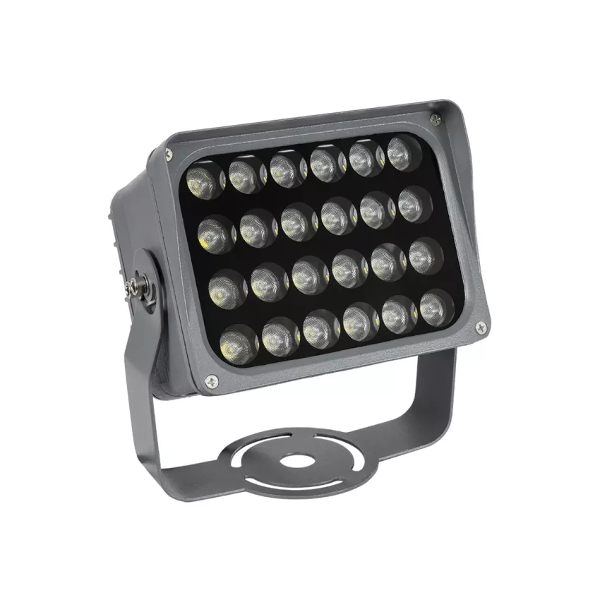 GLOBOSTAR® FLOODXENA  Προβολέας Σποτ Wall Washer LED 24W 2760lm 10° AC 220-240V Αδιάβροχο IP65 Φυσικό Λευκό 4500K - Bridgelux SMD Chip - Γκρι Ανθρακί - Μ18 x Π13.5 x Υ18cm