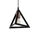 GLOBOSTAR® TRIANGLE  Μοντέρνο Κρεμαστό Φωτιστικό Οροφής με Ντουί 1 x E27 AC 220-240V IP20 - Μάυρο & Χάλκινο - Μ24 x Π24 x Υ22cm