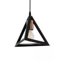 GLOBOSTAR® TRIANGLE  Μοντέρνο Κρεμαστό Φωτιστικό Οροφής με Ντουί 1 x E27 AC 220-240V IP20 - Μάυρο & Χάλκινο - Μ24 x Π24 x Υ22cm