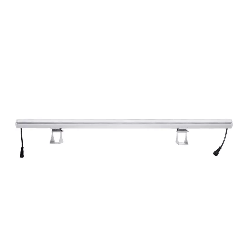 GLOBOSTAR® WASHERMOZA  Μπάρα Φωτισμού Wall Washer LED 48W 4080lm 10-30° DC 24V Αδιάβροχο IP66 Πολύχρωμο RGB Dimmable - Bridgelux SMD Chip - Γκρι Ανθρακί - Μ100 x Π8.5 x Υ4cm