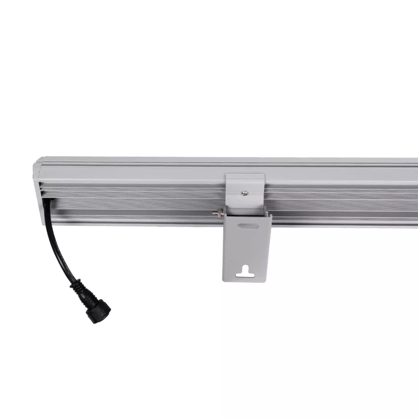 GLOBOSTAR® WASHERMOZA  Μπάρα Φωτισμού Wall Washer LED 48W 4080lm 10-30° DC 24V Αδιάβροχο IP66 Πολύχρωμο RGB Dimmable - Bridgelux SMD Chip - Γκρι Ανθρακί - Μ100 x Π8.5 x Υ4cm