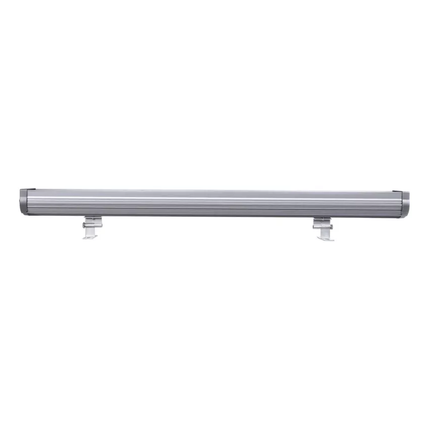GLOBOSTAR® WASHERMOZA  Μπάρα Φωτισμού Wall Washer LED 72W 7920lm 10-30° DC 24V Αδιάβροχο IP66 Θερμό Λευκό 2700K Dimmable - Bridgelux SMD Chip - Γκρι Ανθρακί - Μ100 x Π7.4 x Υ7cm