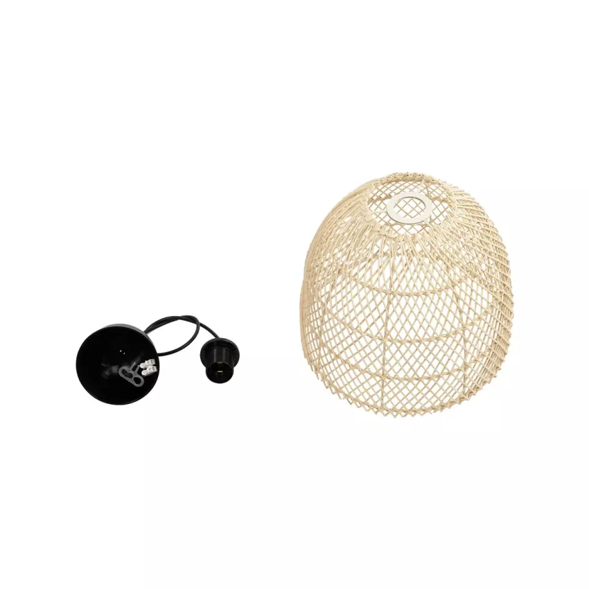 GLOBOSTAR® CESTINO  Boho Κρεμαστό Φωτιστικό Οροφής Μονόφωτο 1 x E27 AC 220-240V IP20 Μπεζ - Μ30 x Π30 x Υ25cm