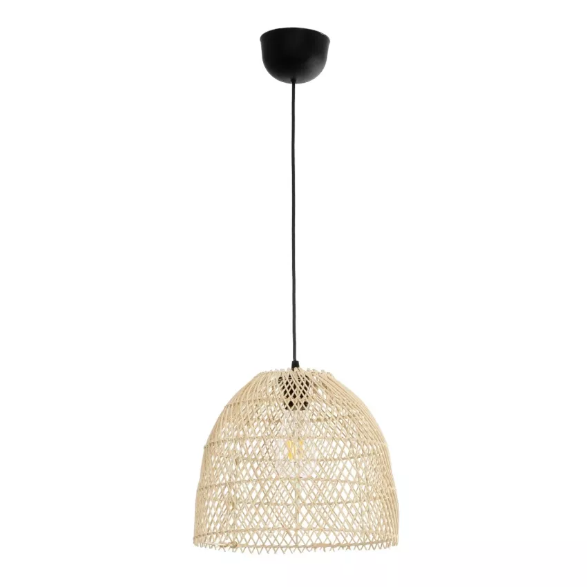 GLOBOSTAR® CESTINO  Boho Κρεμαστό Φωτιστικό Οροφής Μονόφωτο 1 x E27 AC 220-240V IP20 Μπεζ - Μ30 x Π30 x Υ25cm